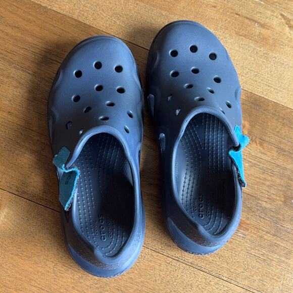 Crocs Kids Swiftwater Wave Clog Navy Blue Slip-On Sandals Size J2 Youth Comfort - Picture 6 of 8